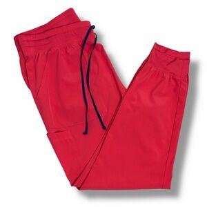 Maevn Women's Jogger Pants Size XL Neon Coral Pink Pull On Athletic Scrubs